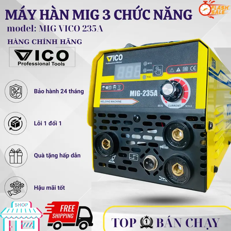 Máy hàn Mig 3 chức năng không khí mini Que-MIG-TIG- chính hãng VICO Việt Nam mayhan  mig máy  hàn  mig  3  chức  năng 1