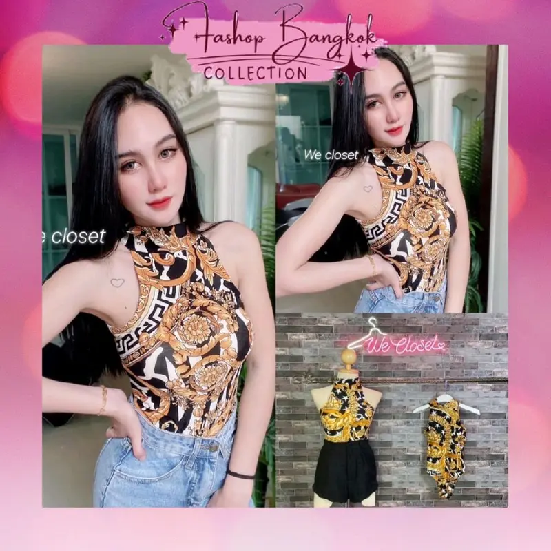 Bodysuit Atasan Lengan Panjang/Pendek Wanita Bangkok - 7 3