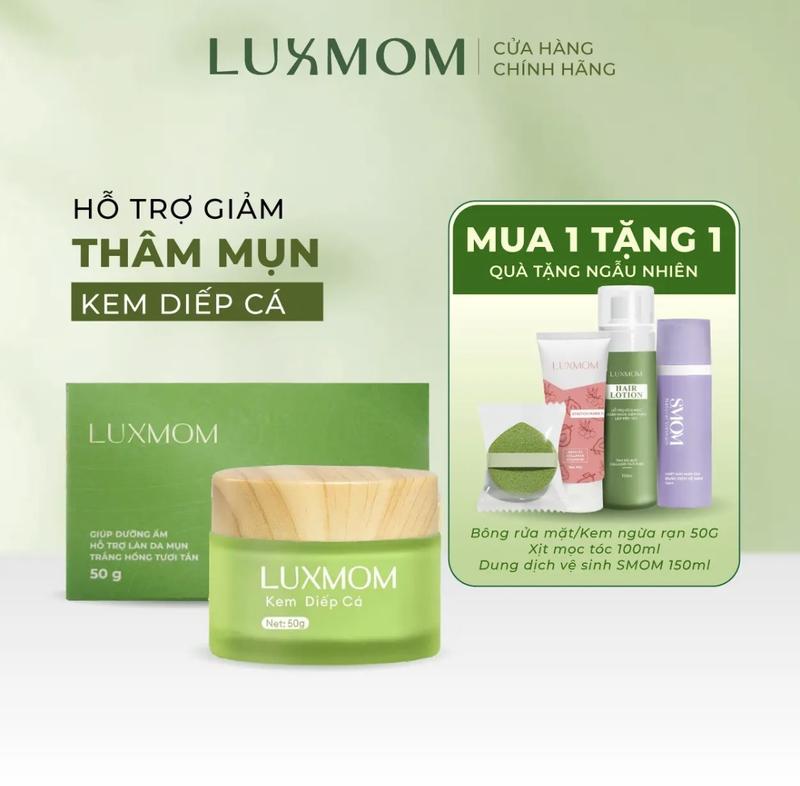 Quà Ngẫu Nhiên Luxmom Kem Diếp Cá Hỗ trợ Trắng Da Hết Mụn Cấp Ẩm Mờ Thâm Sạm Cho Mẹ Bầu & Sau Sinh Chăm sóc Da Hoàn Hảo