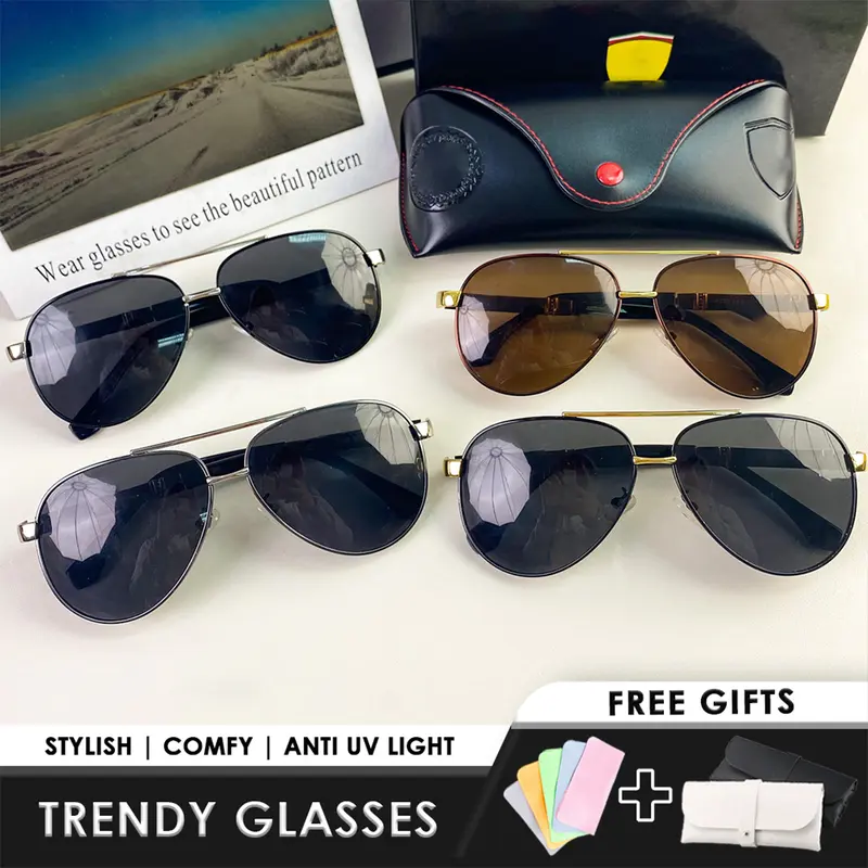 【Free Dompet & Lap】Kacamata Pria Polarized UV Protection Mengemudi Kaca Mata Memancing Paset Ikan By Pijarus Eyewear Alpacaman【cool vision】【b6102】 Sunglasses 2