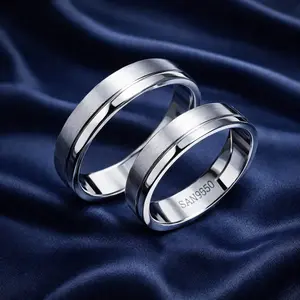 Cincin Nikah Couple Perak 950 Original C3618 SAN950 | Palladium Platinum Emas Putih | Custom All Size