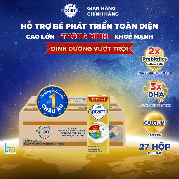  Thùng Sữa Dinh Dưỡng Aptamil pha sẵn Aptamil Gold 180ml Aptamil Kid 180ml Aptamil Kid 110ml cho bé 
