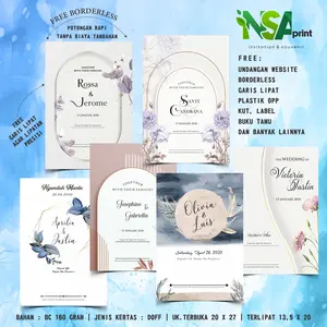 (50 Pcs) Undangan Pernikahan Potrait desain Aesthetic Produk Nsa Print Series MW