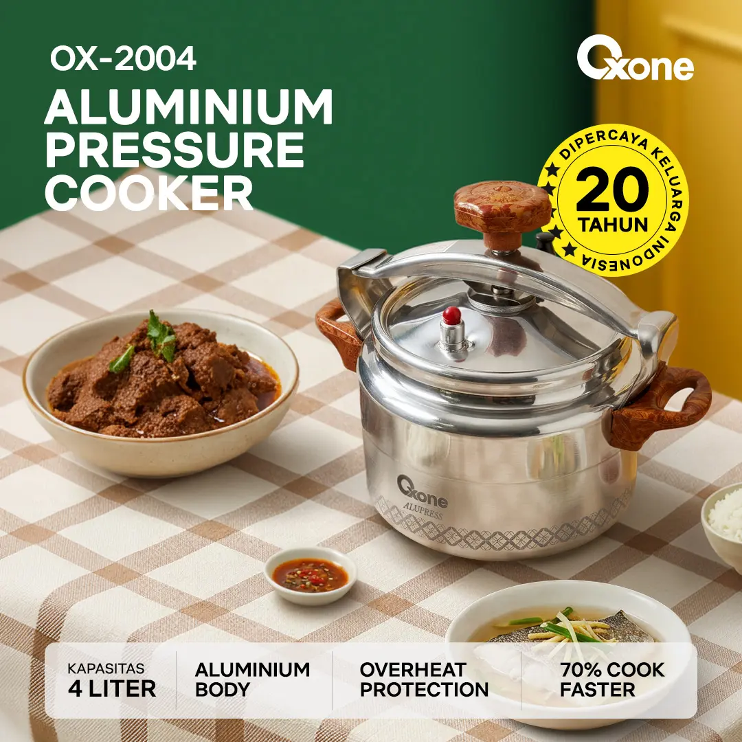 Oxone OX2004 Peralatan Masak Aluminium Pressure Cooker 4L