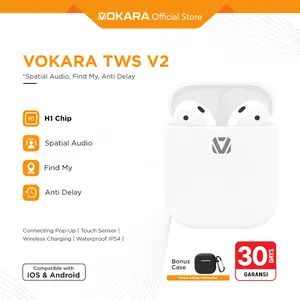 VOKARA V2 TWS Wireless Bluetooth | H1 Chip | Free Case | MagSafe Charging Case