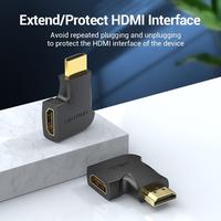 Gambar VENTION AIQB0 Adapter HDMI Female to HDMI Male Left Vertical 4K 60Hz HD 270 Degree Bend Angle Adaptor Gold Plated Bengkok dari ghanya Kab. Tangerang 4 Tokopedia