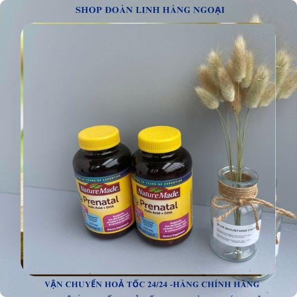 Vitamin Tổng Hợp+DHA Prenatal Bầu Mỹ Nature Made Prenatal Folic Acid + DHA 90 viên - 150 viên