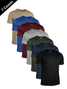 Men's Solid Color Quick Drying Breathable Tee, Sporty Athletic Round Neck Short Sleeve T-shirt for Indoor Outdoor Running Training, Men's Top for Summer, Activewear