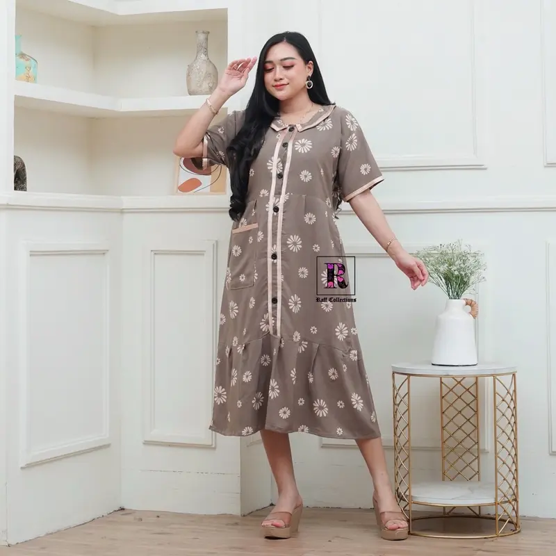 Daster terbaru 2025/ Daster Airin motif BUNGA/ Daster busui/ Dress Rayon Cantik Ruffle Santai 4
