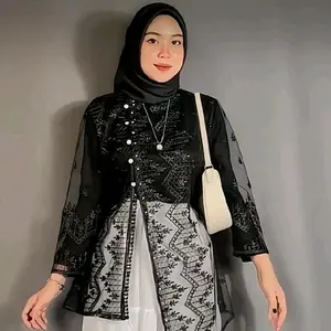 Outer brukat janggan modern baju atasan wanita dewasa outer brukat kondangan outer wisuda outer lebaran