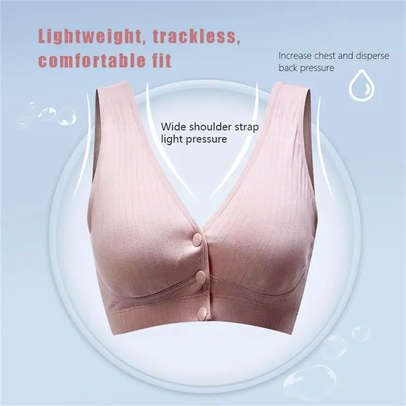 Pakaian Dalam Wanita Hamil  Kancing Depan Bra Tanpa Kawat Katun Murni Murah bh Depan Gesper Wanita Nyaman Tipis Busa Lembut bh pelajar 1018 1