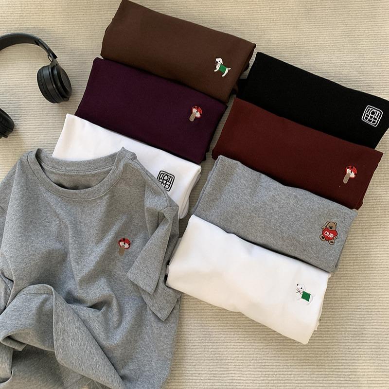 Áo baby tee thêu icon dễ thương 3 mẫu peonyb - Thun nữ cộc tay dáng suông phong cách cute bánh bèo hotgirl oversize bigsize hàn quốc đẹp