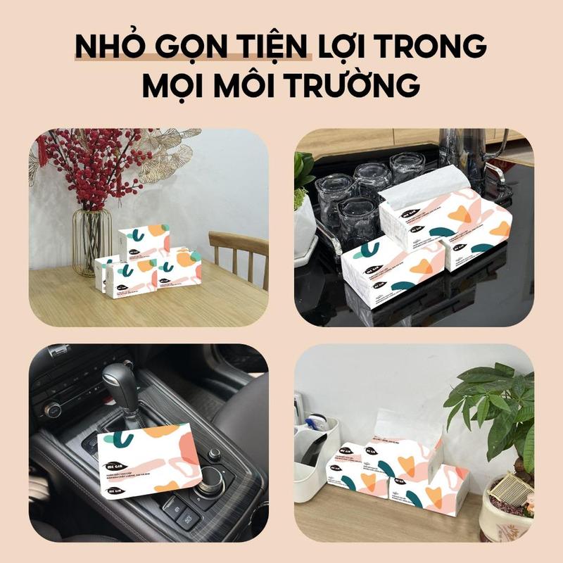 Product Introduction of Giấy Khăn Giấy MEGIA, 1 Hộp Gồm 1 GÓI, Làm Bằng Bột Gỗ Tự Nhiên, 4 Lớp Giấy Mềm, Dày, Chắc Chắn, Giấy Vệ Sinh 3 Màu 6