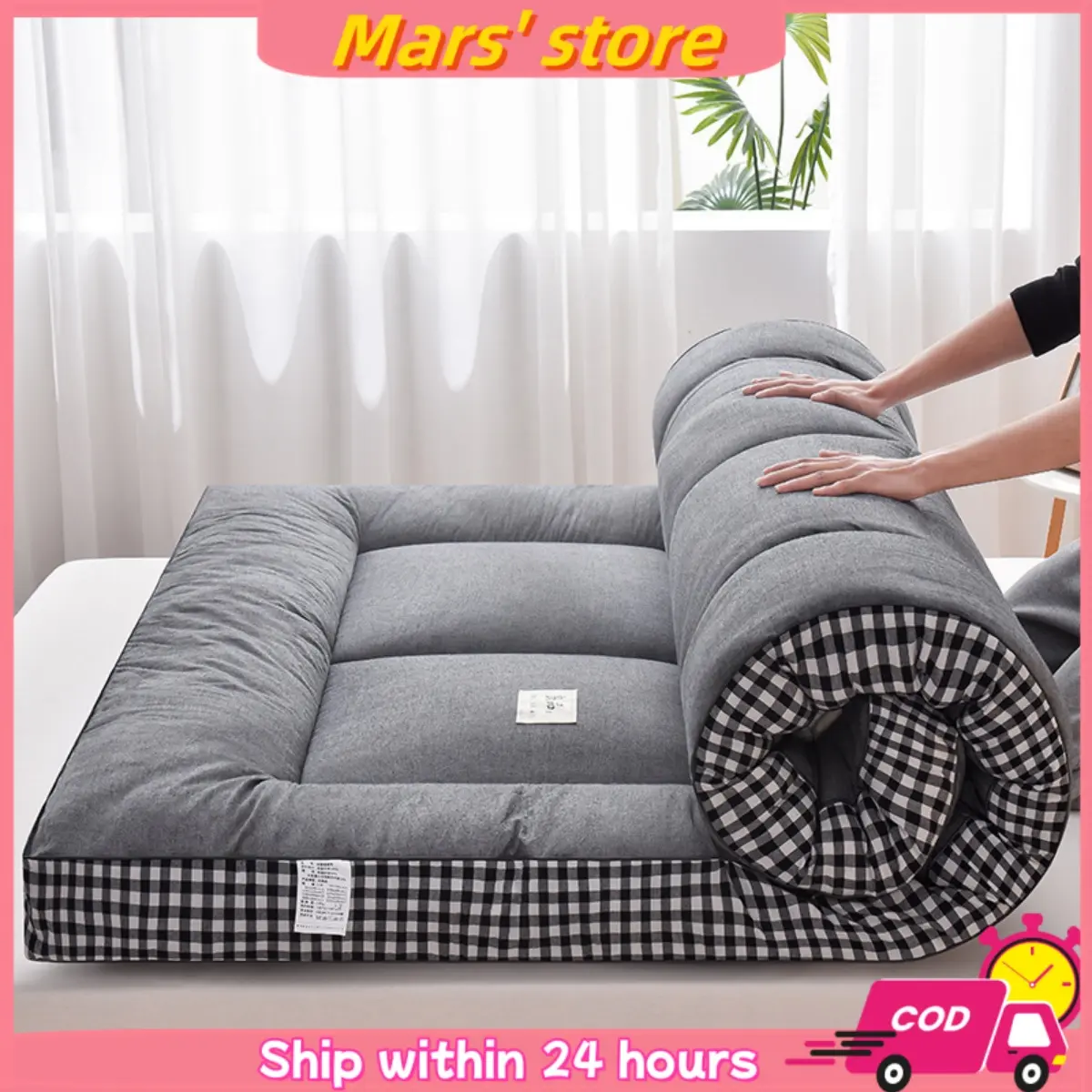 10CM Matress Topper Thicken Foldable Matress Single/Queen/King Matress Tatami Feather Velvet Soft Topper Ready Stock