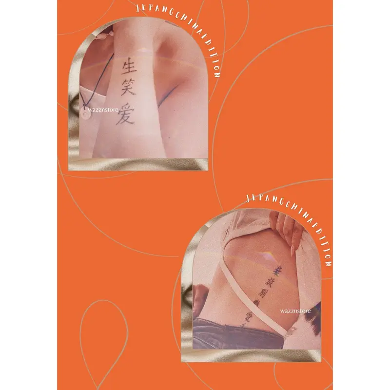 Tato Temporer tulisan Cina / Kanji / jepang/ Temporary Tattoo small kecil / Stiker tattoo tahan air 2