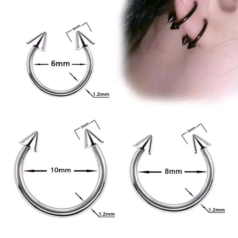 PROMO MURAH ANTING TINDIK HIDUNG BIBIR/TELINGA PRIA DAN WANITA BENTUK TAPAL KUDA ORI A18 DEWASA Earrings 3