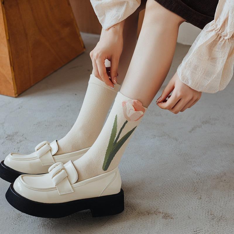 Product Introduction of Tất Nữ, 4 Đôi, Xu Hướng Hoa Phong Cách Hàn Quốc, Tất Cotton Thường Ngày Cho Bé Gái, Xếp Nếp, Xếp Ly, Dễ Thương Và Ngọt Ngào, Thoáng Khí, Tất Phi Hành Đoàn Kawaii Cho Bé Gái 6