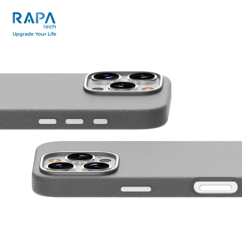 RAPAtech Hybrid MagSafe Clear Case and Leather Case iPhone 13 14 15 16 series Case Crystal 2 in 1 with Premium Tempered Glass casing iphone Protector Layar Ponsel x J 3