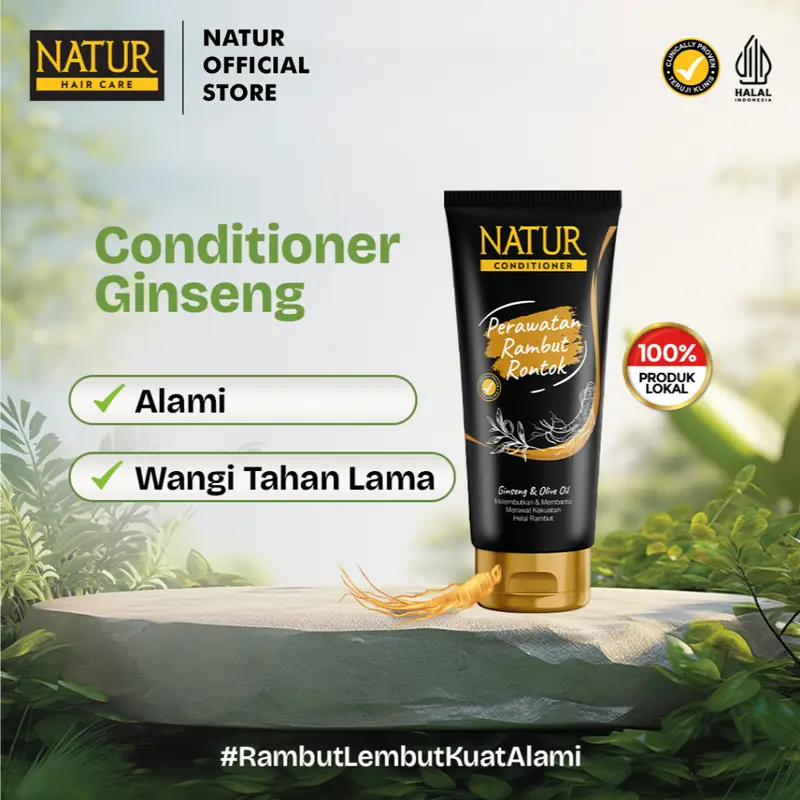 Natur Conditioner Ginseng 160 Ml - Kondisioner Perawatan Kekuatan Helai Rambut Rontok / Anti Hair Fall / Menguatkan Akar Rambut Dengan Extract Ginseng   Shampoo & Conditioner Shampoo & Conditioner 0