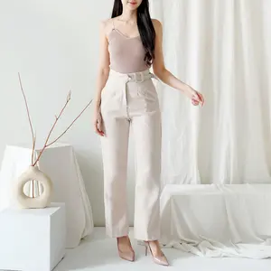 Veyn Livery - Olie Cutbray Pants Highwaist Celana Flare Wanita Semi Woll Premium Hitam Stylish Fit Body Bahan Halus Jatuh Adem Dipakai Look Formal dan Casual Kulot Kancing Nyaman Panjang Stretch Loose Slim