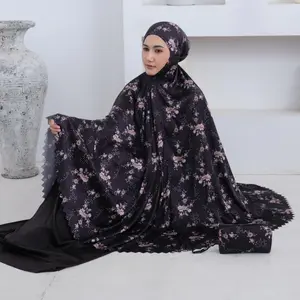 Lamuslimah – Mukena 2in1 Silky Premium Travel Motif Bunga Elegan, Adem & Simple