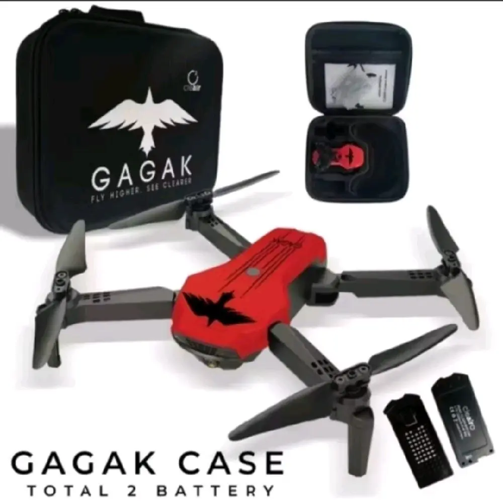 Gagak Drone Cleair Gagak Remot Control dengan Gagak Case Total 2 Battery dan Tas Hitam