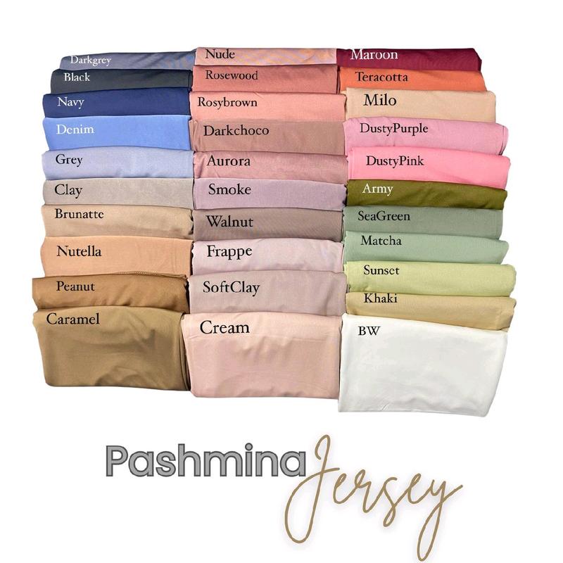 Hijab Pashmina Kaos Bahan Jersey kerudung Wanita Muslim 4