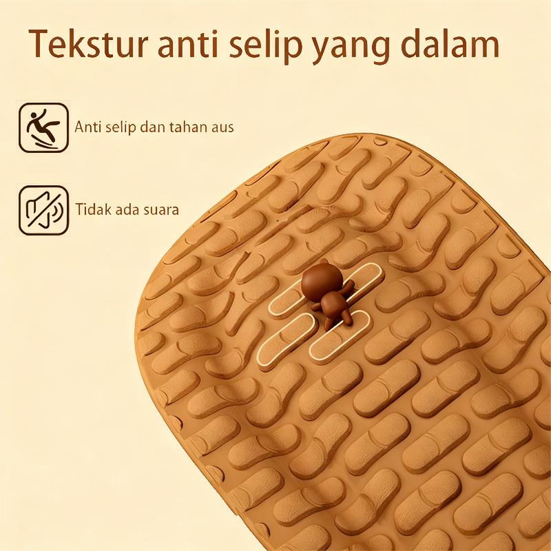 THAY Sandal Rumah 2025 Flatshoes Wanita Karet EVA Lembut Anti Selip Nyaman Ringan Sandal Kamar Mandi Rumah Slip-On