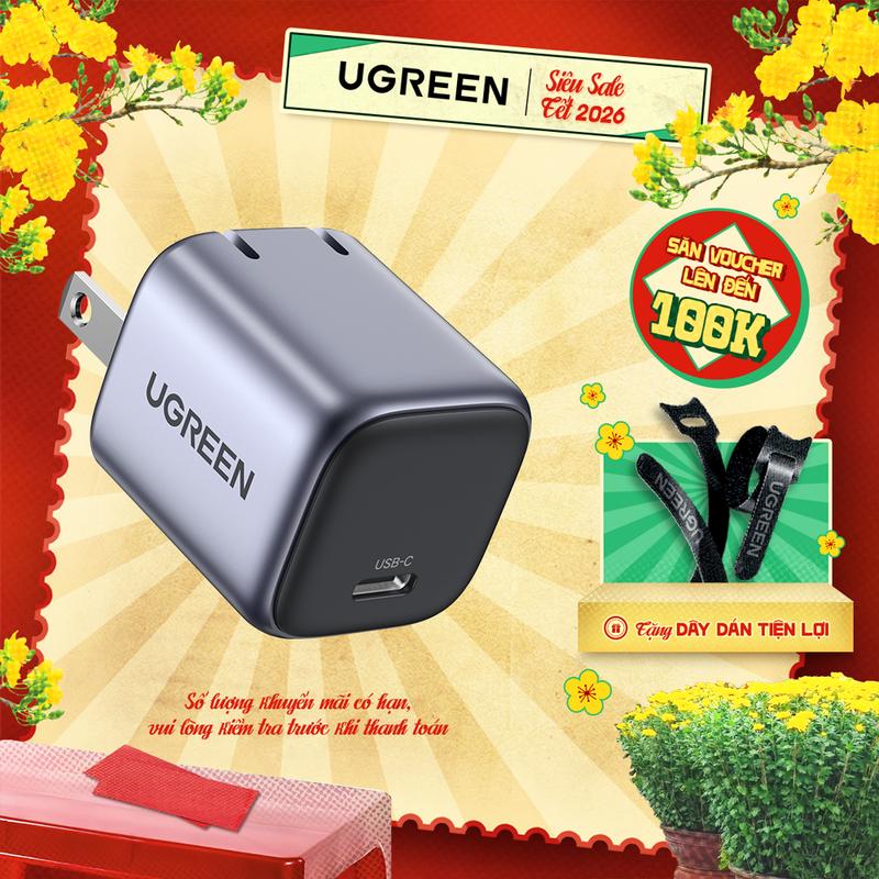 Củ sạc nhanh UGREEN 20W CD318| PD USB C| PD3.0 QC3.0 Sạc Nhanh Cho iPhone 14 13 12 11| BH 18 tháng 1 đổi 1| 15328 90902 | Phụ Kiện