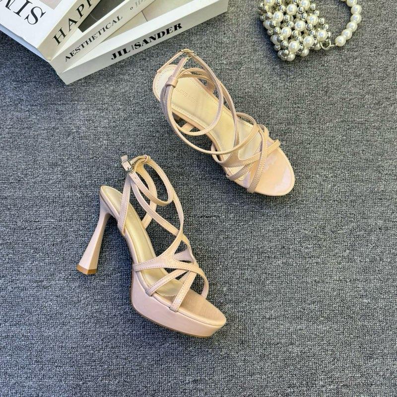 GIÀY CAO GÓT 10 PHÂN LOVE BEGINS _QUAI DÂY ĐAN HÌNH THOI_GÓT LOE_Mã hàng M32 Shoes Nữ Đế Cao Women DéP