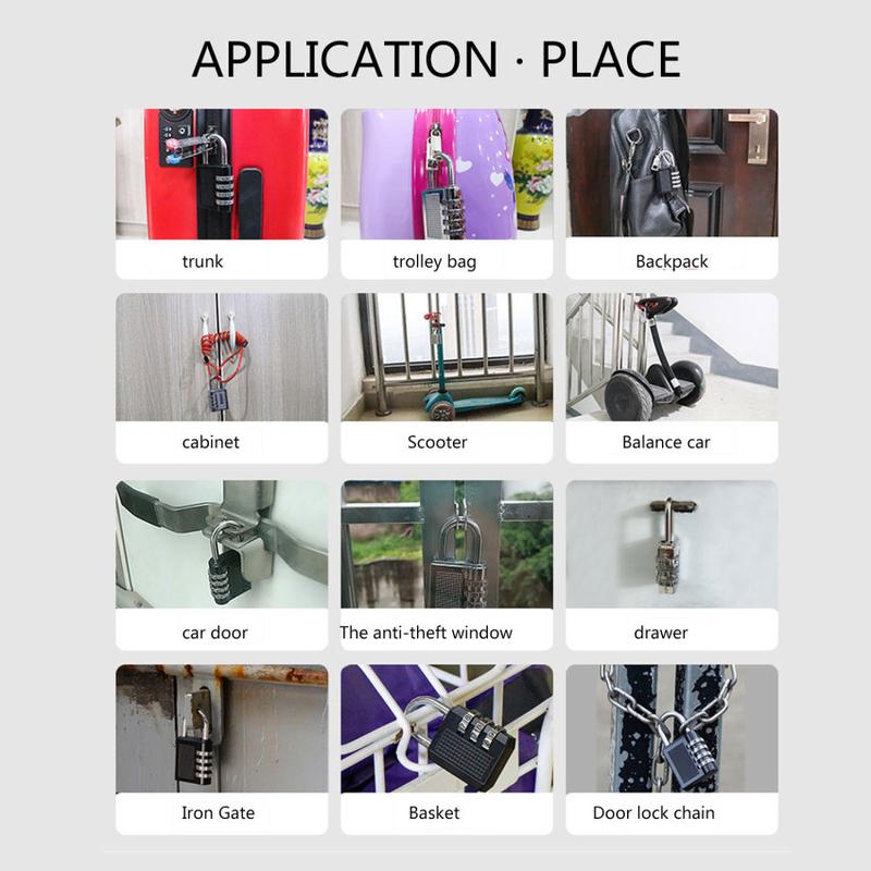 Product Introduction of Khóa Kết Hợp Chữ Số 4 Mặt Số Hạng Nặng, Khóa An Ninh Chịu Thời Tiết, Khóa Mã An Toàn Cho Phòng Tập Thể Dục Ngoài Trời, Màu Đen, 80X40X14Mm 24