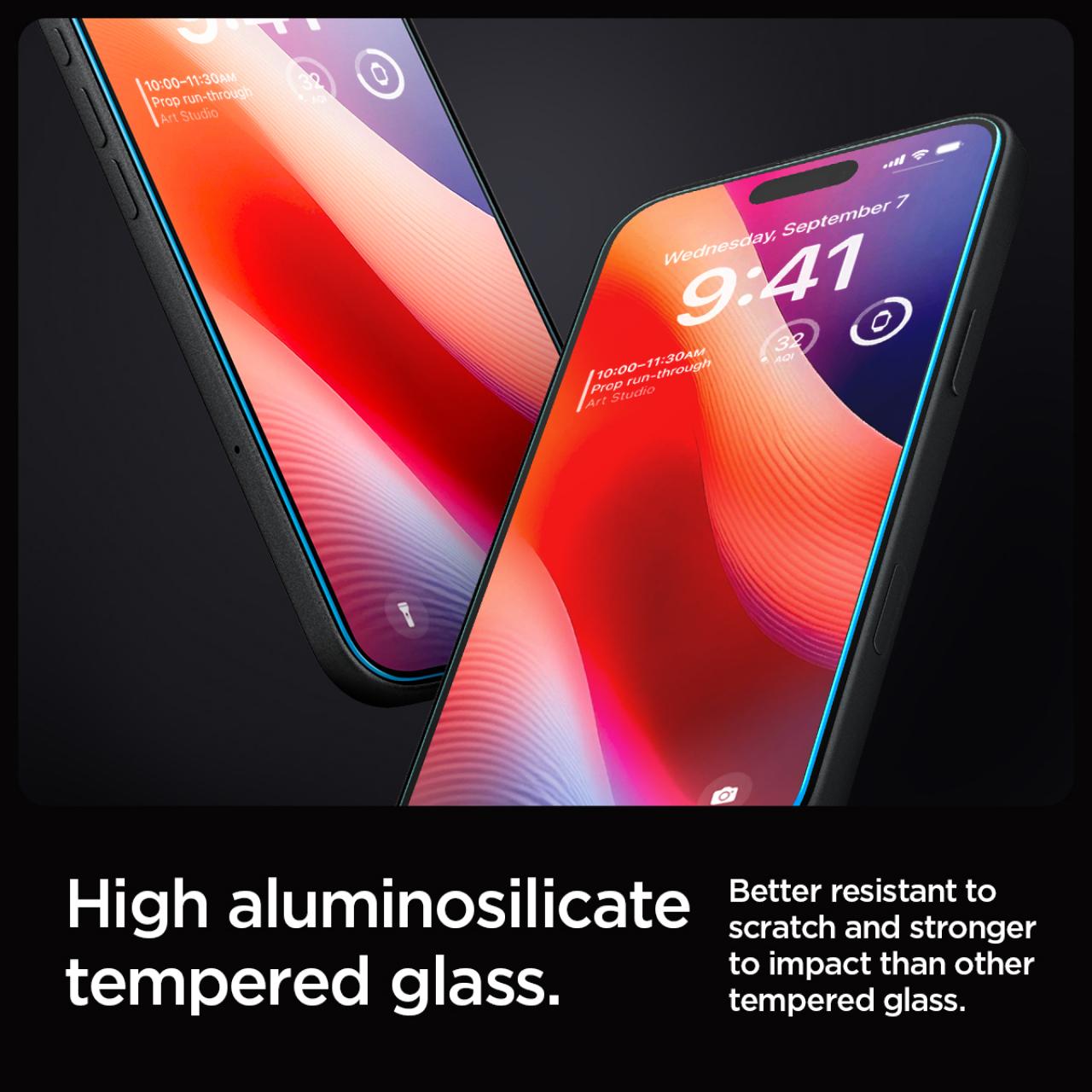 Spigen iPhone 16 Pro Tempered Glass with Tray 2 Pack GlastR EZ Fit - Transparency AGL07928-OLD-1