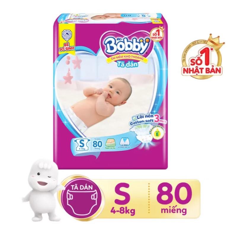 Tã dán Bobby S80 M76 mới- Lõi nén cotton-soft 3mm