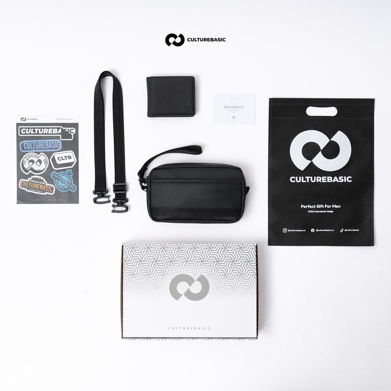 Culture Basic | All Waistbag/Clutchbag Bundling Include Soft Box ( Waistbag/Clutchbag + Dompet + Soft Box ) Tas Selempang Pinggang Pria | Handbag Waterproof 2
