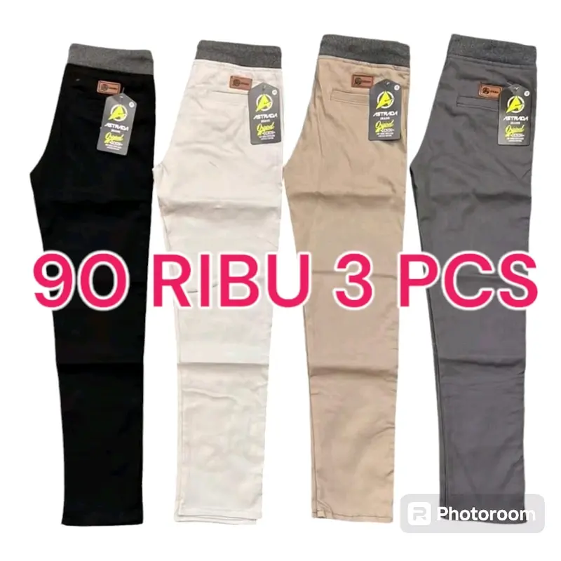 COD 90 RIBU 3 PCS CELANA CHINOS PANJANG// CELANA PRIA // CELANA PREMIUM KATUN DEWASA COWOK HITAM DISTRO KERJA CASUAL SLIMFIT KANTOR KAIN MELAR STRECH Nyaman Stretch Keren Kantong Lembut 1