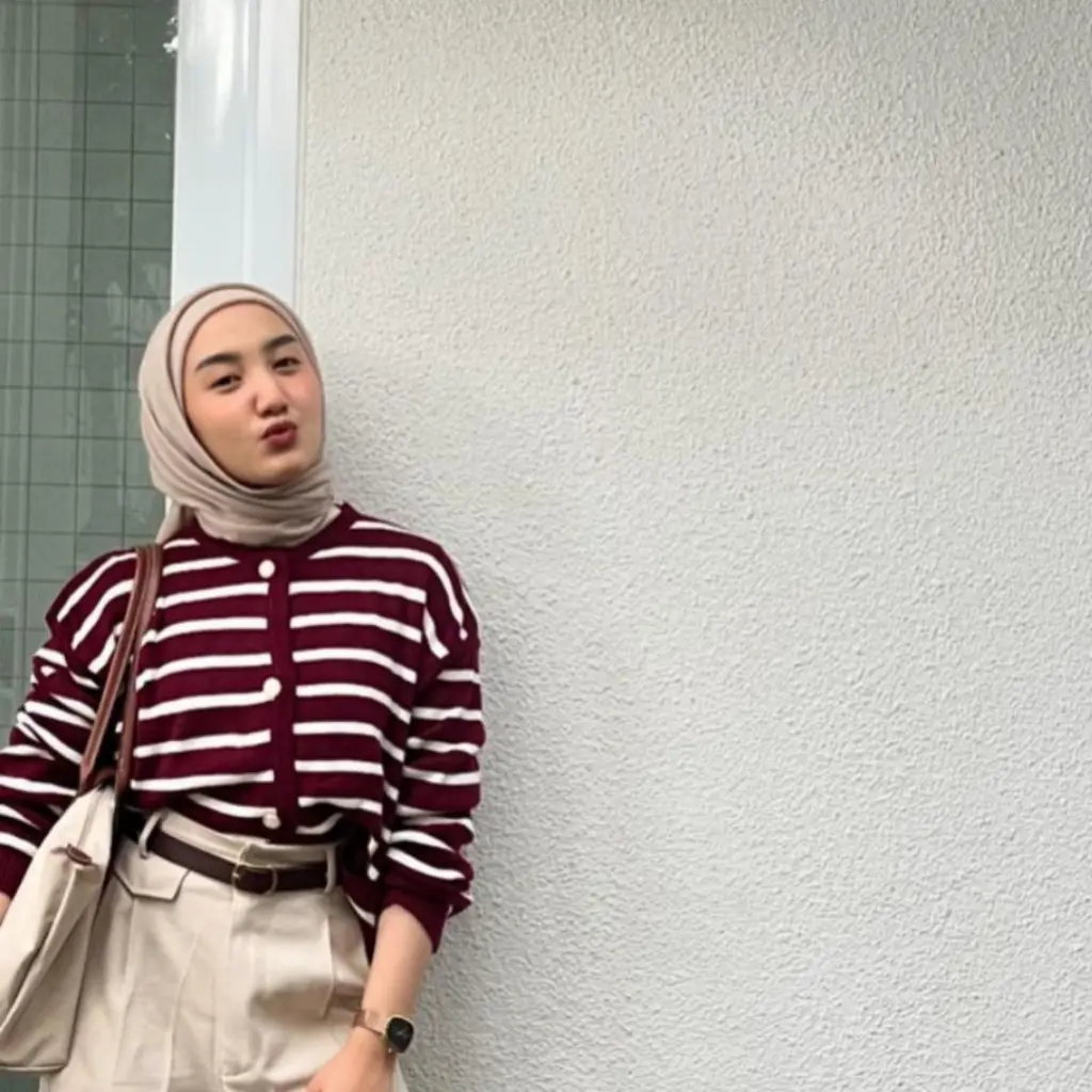 QUEEN CARDIGAN Rajut Belang Garis Blaster Kancing - Lallisa Knit Stripe Cardy Premium - Cardigan Wanita Korean style