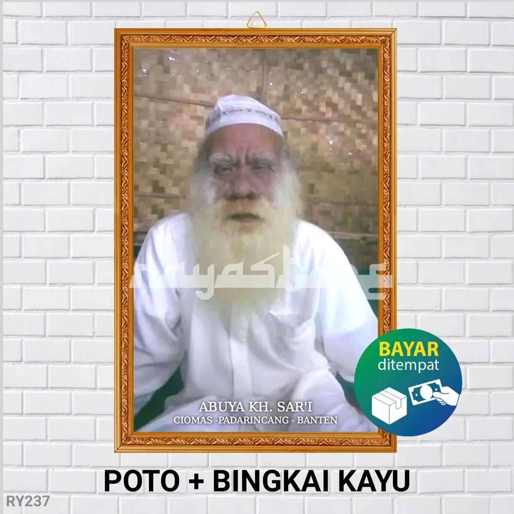 POSTER POTO + BINGKAI ABUYA SAR'I BANTEN / POSTER ABUYA SAR'I BANTEN / POSTER NAHDLATUL ULAMA NU / POSTER HABIB / POSTER ULAMA / POSTER DAKWAH / POSTER ISLAMI / HIASAN DINDING KAYU / WALLDECOR