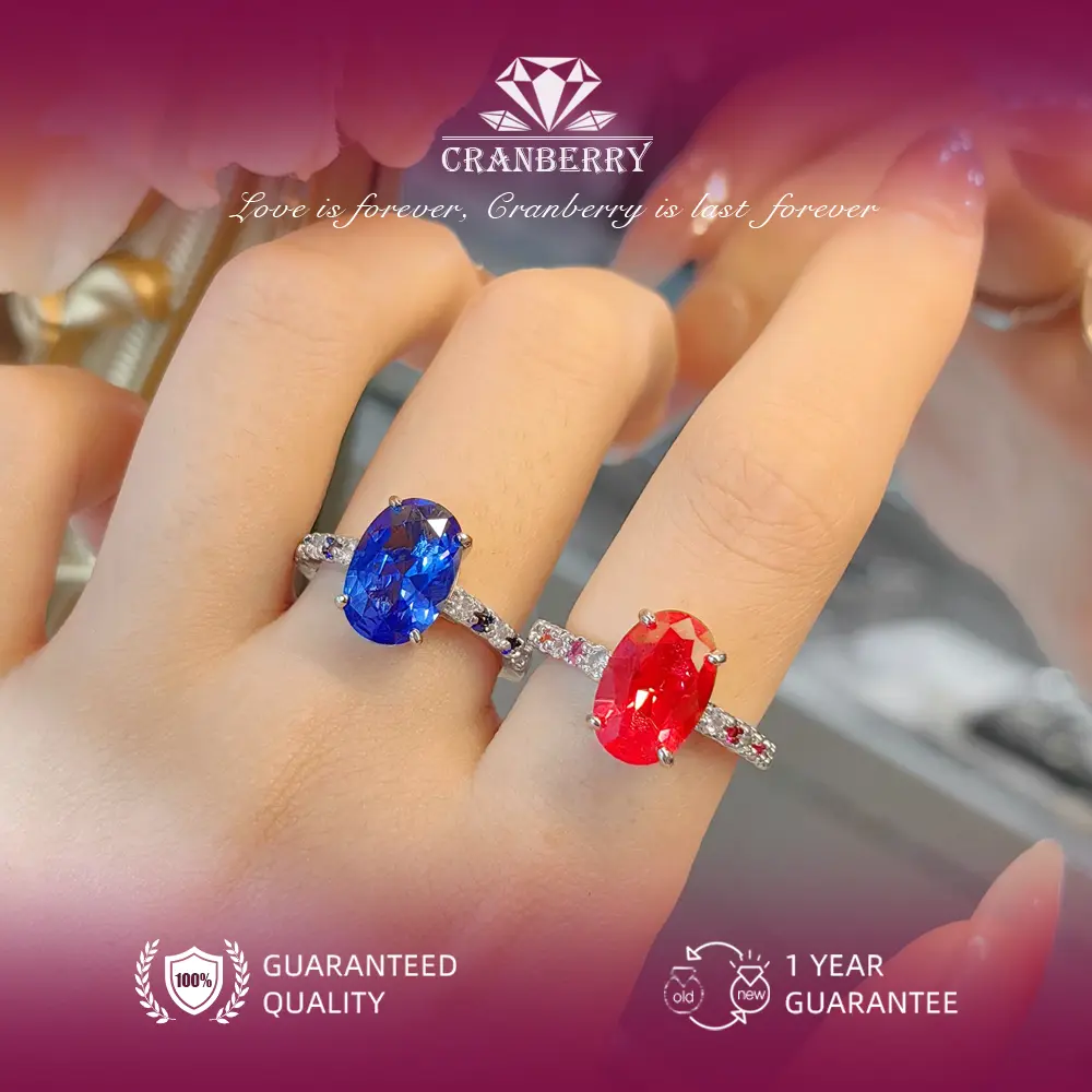 OS1-R48 Cincin Wanita | Cincin Cewe elegan high quality Blue Sapphire Red Ruby original store cantik elegant lapis anti karat anti luntur anti berubah warna garansi 1 tahun Free Box R48