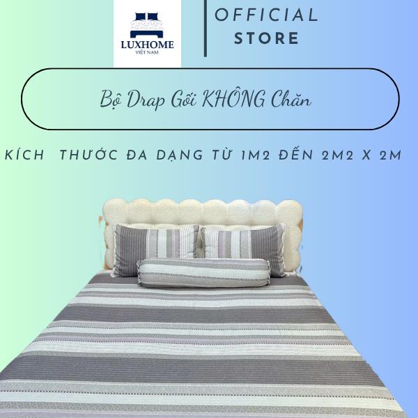 Bộ Drap Gối 4 Món Mát Lạnh Cho Mùa Hè Tencel cellulose Luxhome Gồm 1 Ga bo Chun Theo Size Nệm, 2 Vỏ Gối Nằm và 1 Vỏ Gối Ôm May Dây kéo