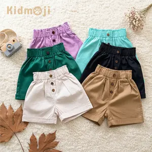 Kidmoji Paket Hemat Celana Hot Pants Anak Perempuan Bahan Katun Stretch Nyaman Adem Usia 1-6 Tahun Kancing Pinggang Karet