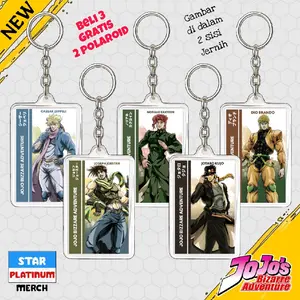Gantungan Kunci Jojo Bizzare Adventure - Keychain Jojo Kim - Ganci Anime Jojo no Kimyou na Bouken - Gantungan Kunci Joseph Joestar - Jotaro Kujo - Caesar Zeppeli - Noriaki Kakyoin - Dio Brando
