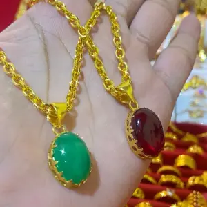 Promo Kalung   Batu warna sultan  permata batu Putih cantik  bersurat bisa ditukar tambah