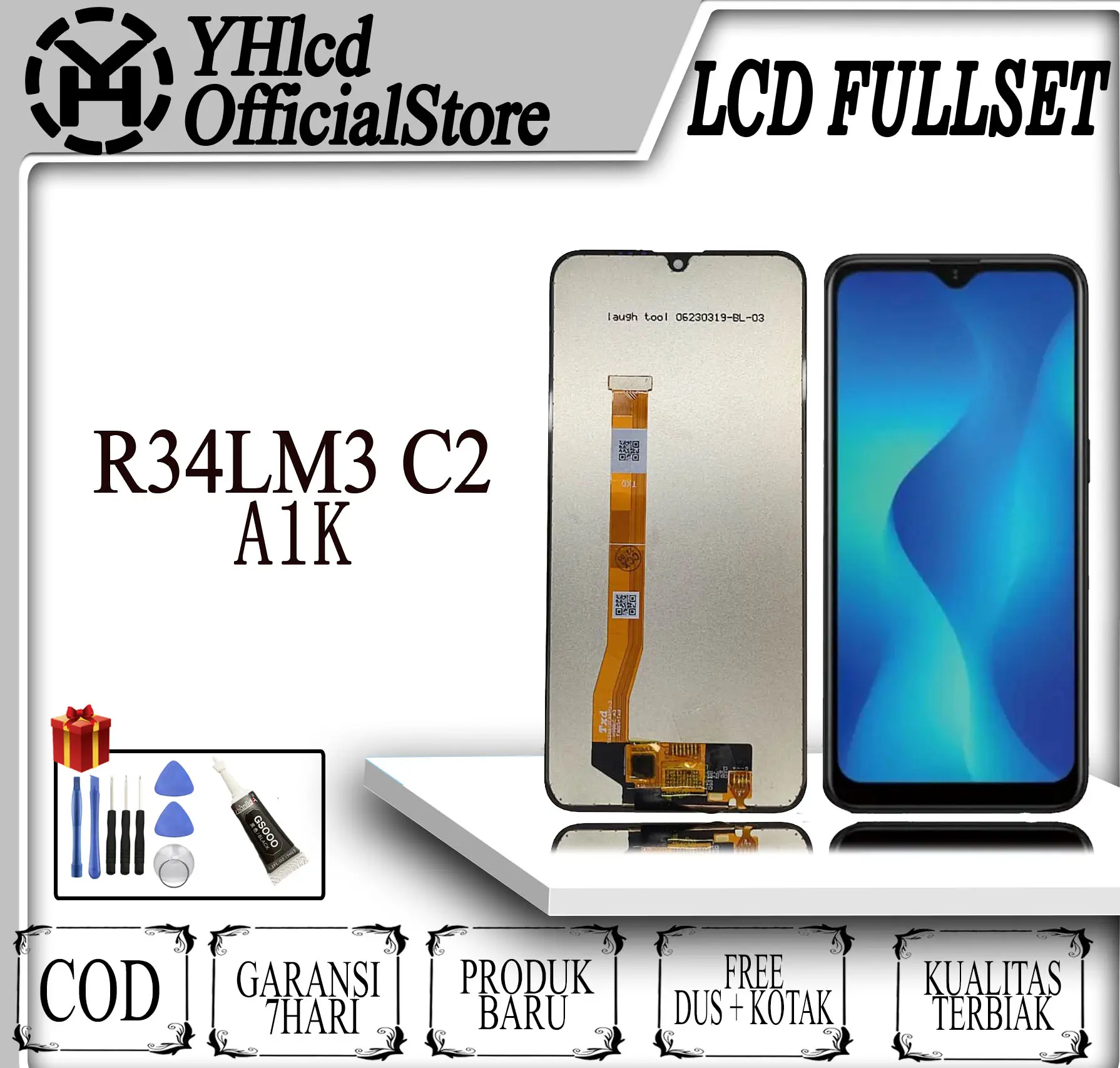 LCD FULLSET TOUCHSCREEN 0P0 A1K / R34LM3 C2 KUALITAS MUTU GLASS