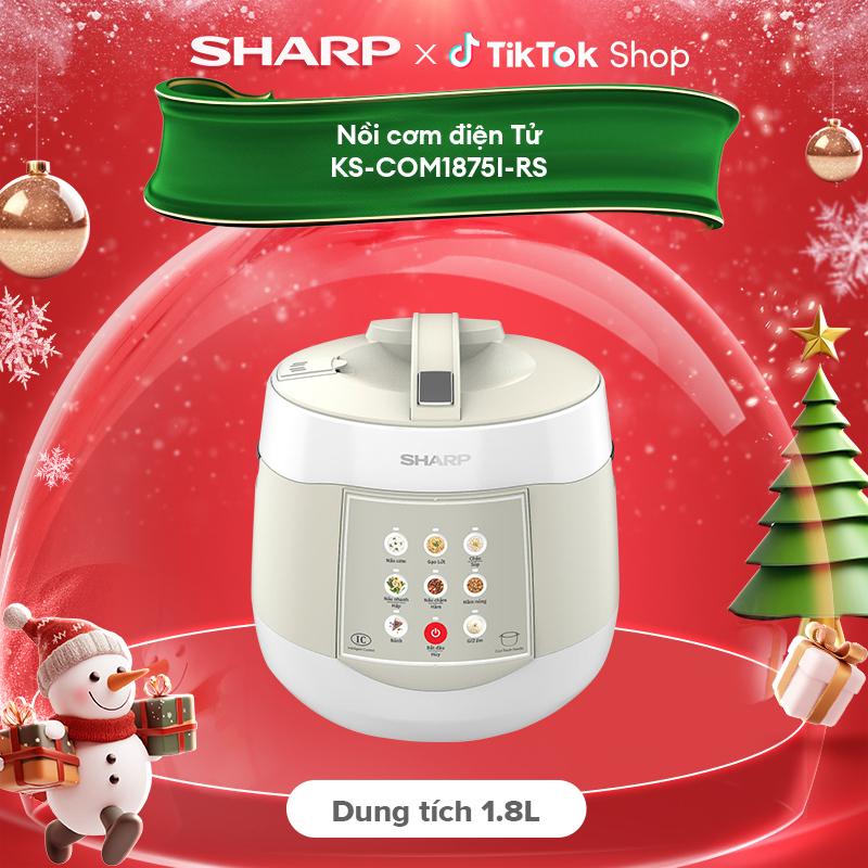 KOL Nồi cơm điện tử Sharp KS-COM1875I-RS 1.8L 11 Chức năng nấu - Bảo hành 12 tháng