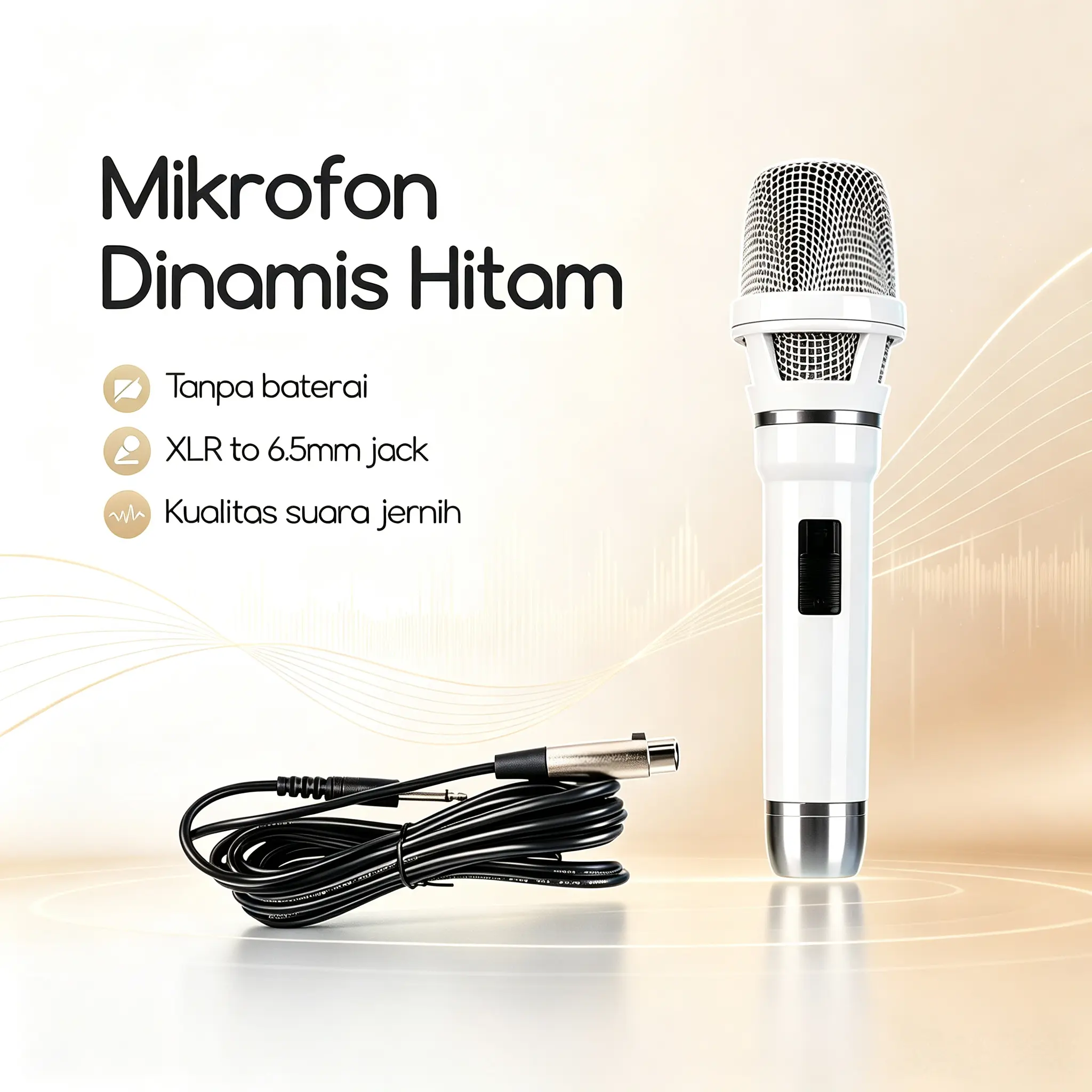 Bonkyo Mikrofon Dinamis XLR Anti Jatuh Hiperkardioid Jack 6,5 mm Kualitas Suara Profesional untuk Konser Karaoke dan Ruang Kelas Mic Colokan Metal Tanpa Baterai