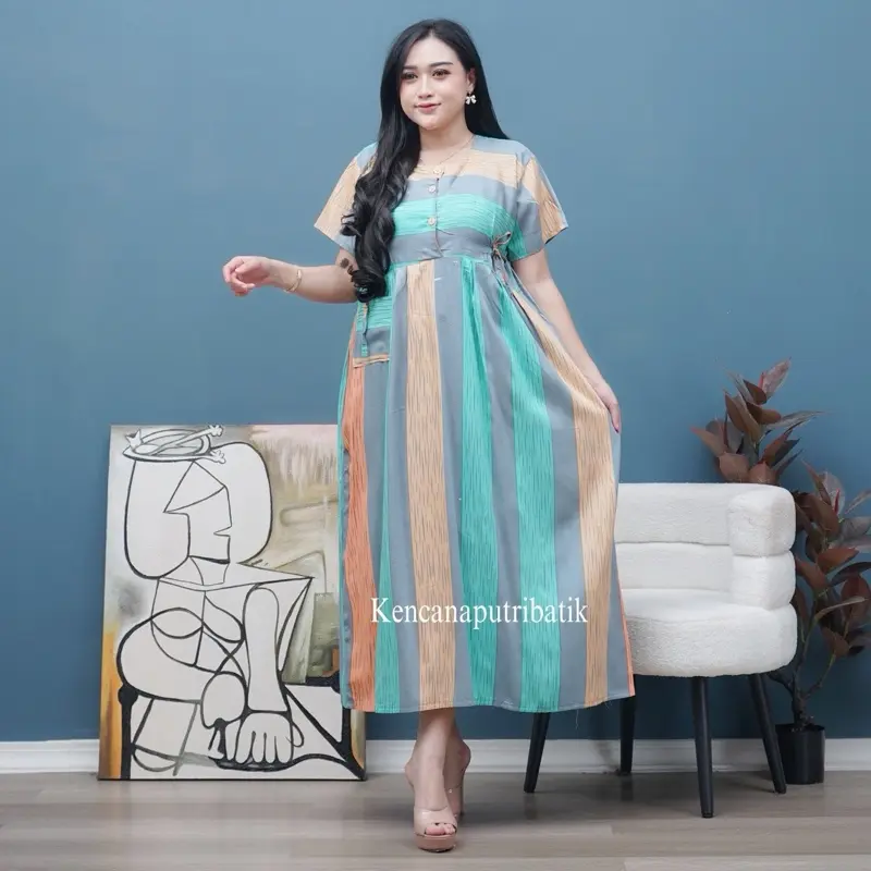 paket 3pcs daster salur sematakaki ld 110 pb 125 Dress Wanita Rayon [mecca dress] 2