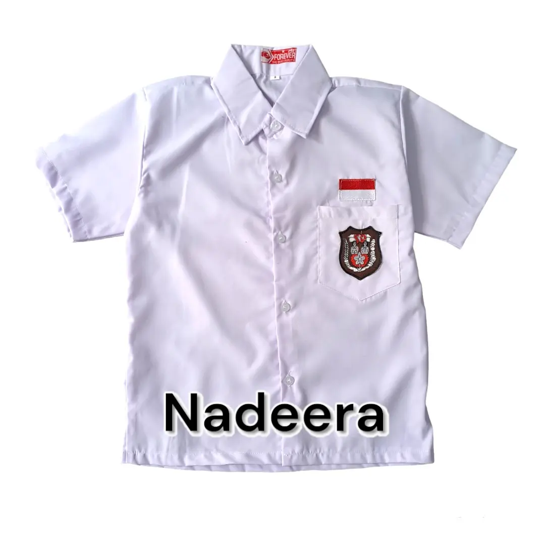 Baju Atasan Putih Seragam Sekolah Sd Lengan Pendek Laki/Perempuan