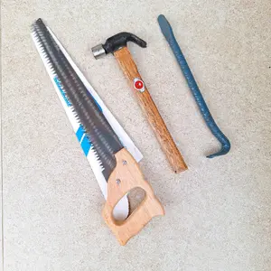 Paket gergaji potong kayu siap pakai - palu kambing - linggis ulir kecil