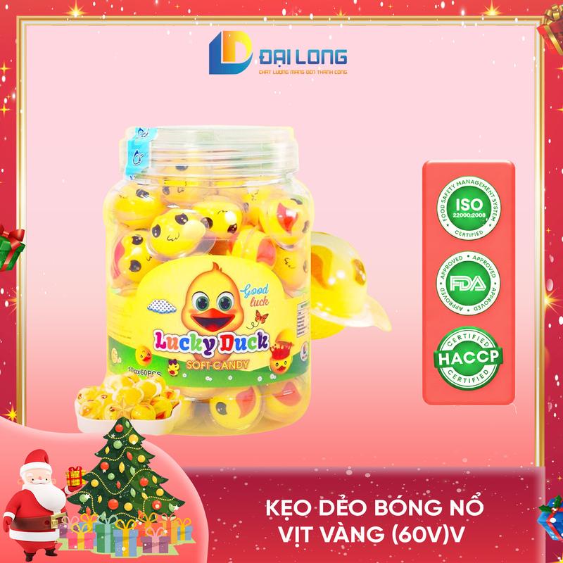 Hộp 60 viên Kẹo Dẻo bóng nổ vịt vàng ĐẠI LONG NOEL Thơm Ngon Khó Cưỡng dành cho mọi lứa tuổi Ăn Vặt Candy
