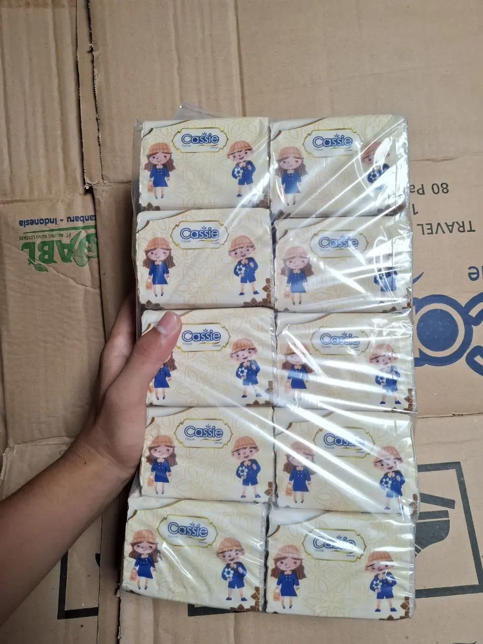 PAKET 10 PCS Tissu Wajah Pop Up Cassie Brown 200 Sheet Tisu Tebal Lembut FACIAL